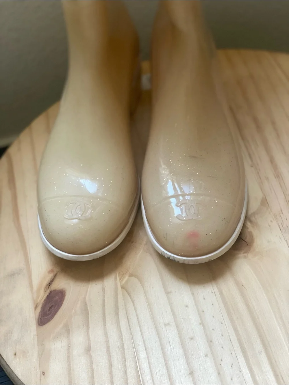 Women's Knee-High Rain Boots in Cream